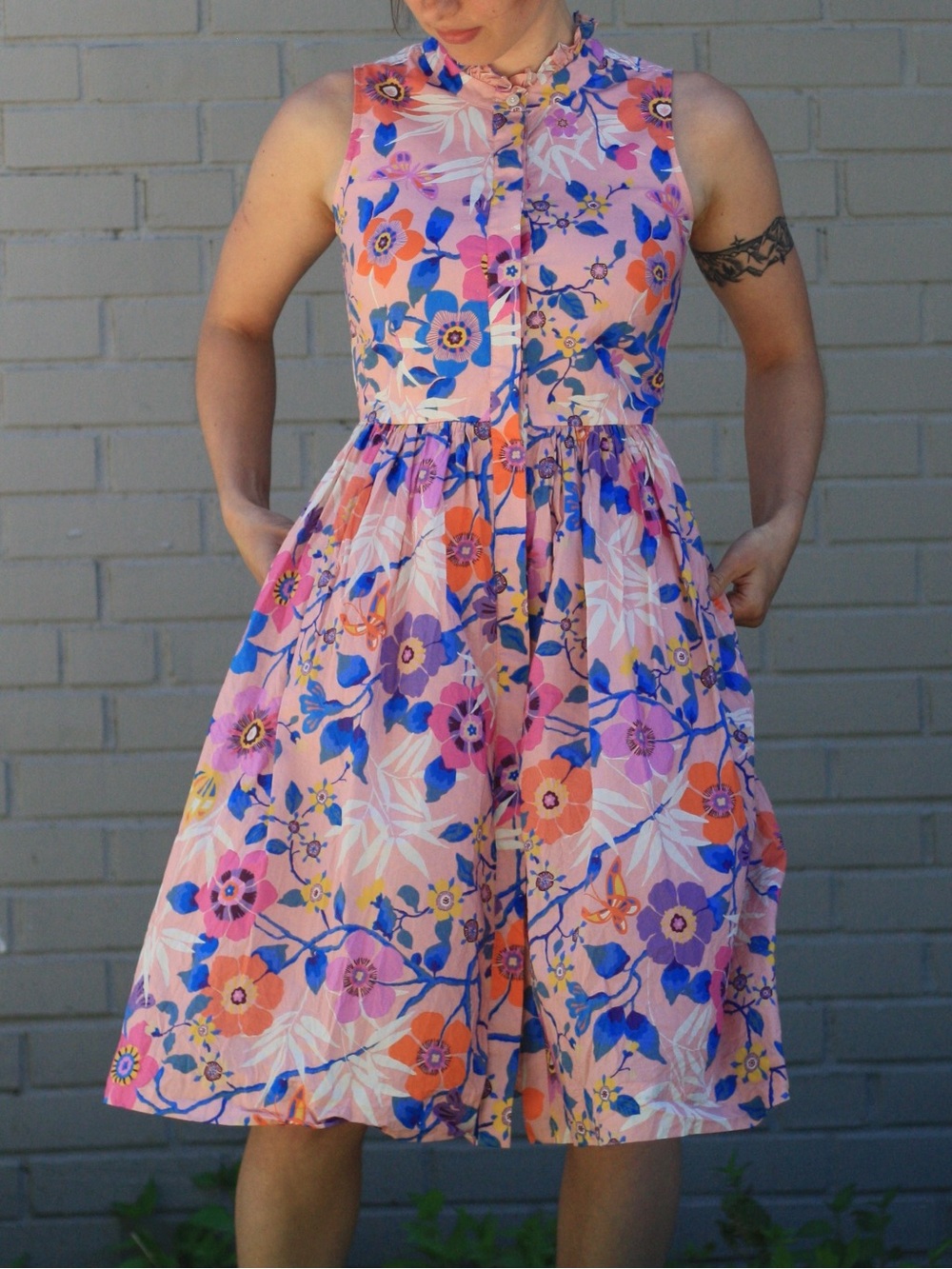 J. Crew 60s style floral print dress
